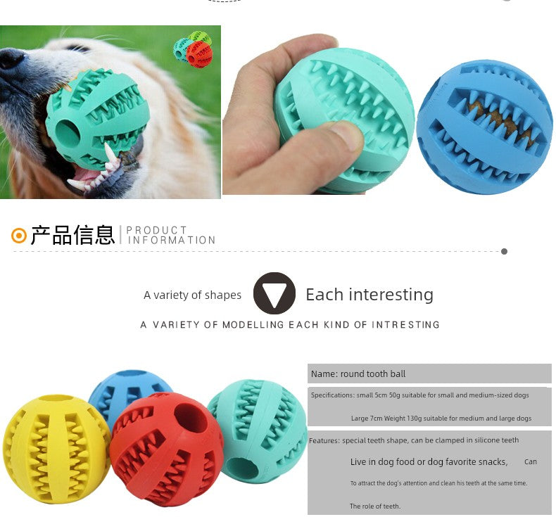 Dog Toy Ball Bite-Resistant Puppy Sound Large Dog Pet Puppy Tooth Cleaning Molar Teddy Elastic Self-Hi Relieving Stuffy