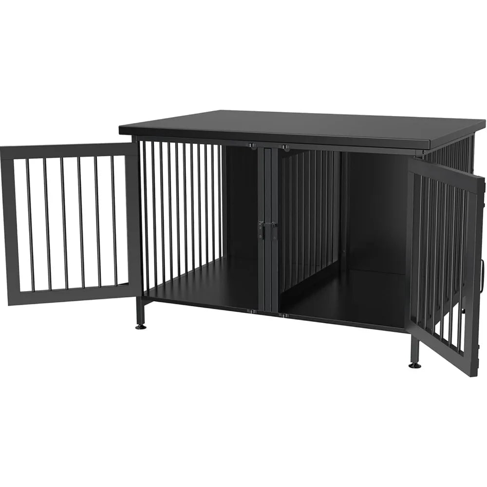 Cage double pour chien avec séparateur pour 2 petits chiens ou 1 chien, cage d'intérieur pour chenil avec panneau amovible (dimensions intérieures : 36,2 po l x 24,5 po P x 21 po H)