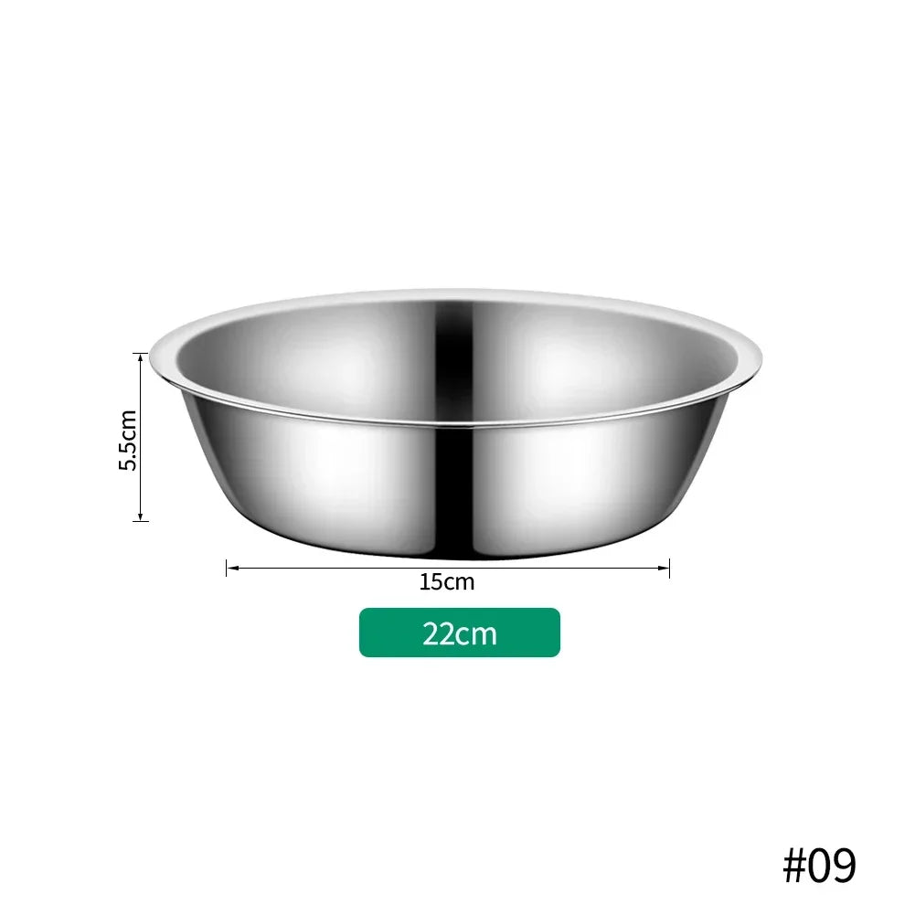 Stainless Steel Metal Dog Bowl for Small Medium Large Dogs Replacement Basic Dog Bowls Thickened Dog Water Feeder Bowls Pet Supp