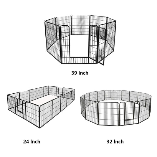 USDog Fence 8 Sides 40 Inch/16 Panel 24 Inch 32 Inch Pet Pen Small Dog Kennel Exercise Pen -