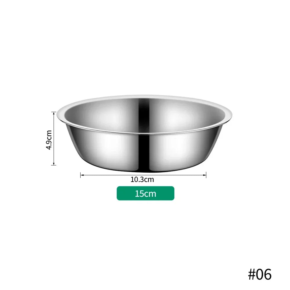 Stainless Steel Metal Dog Bowl for Small Medium Large Dogs Replacement Basic Dog Bowls Thickened Dog Water Feeder Bowls Pet Supp