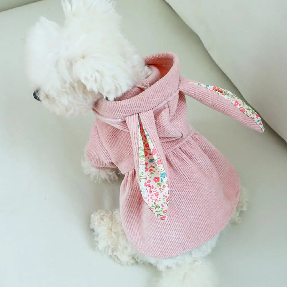 Stylish Pet Dress Adorable Dog Dress Anti Deformation Keep Warm Solid Color Windproof Puppy Dress