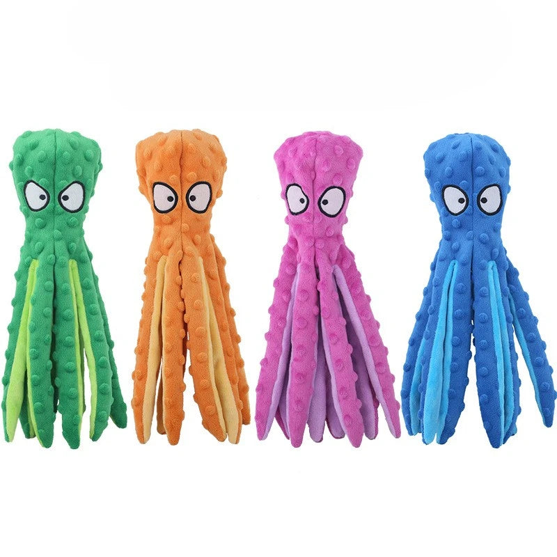 Pet Plush Toy Octopus Dog Interactive Toy Indestructible Bite Resistant Sound Puppy squeaky Octopu Dogs Rattle For Toys Supplies