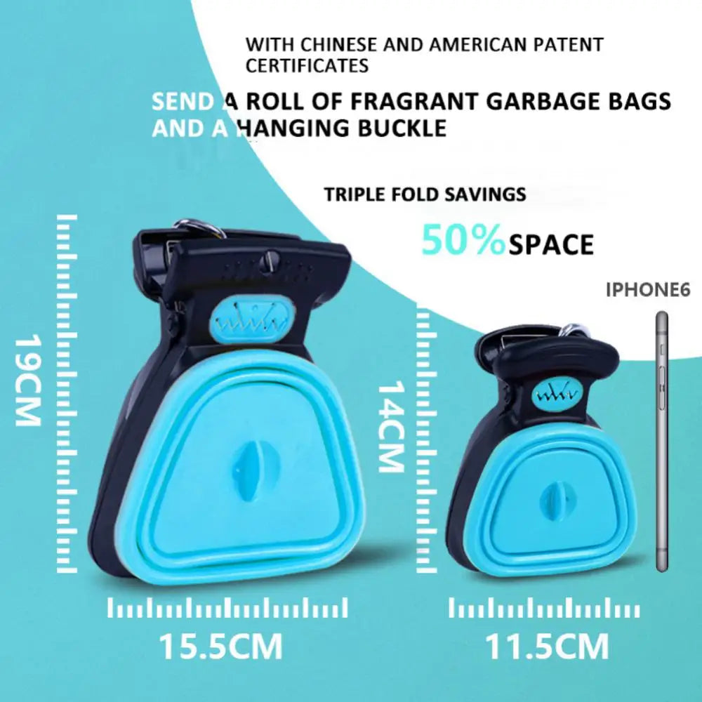 Dog Pet Travel Foldable Pooper Scooper With 1 Roll Decomposable bags Poop Scoop Clean Pick Up Excreta Cleaner