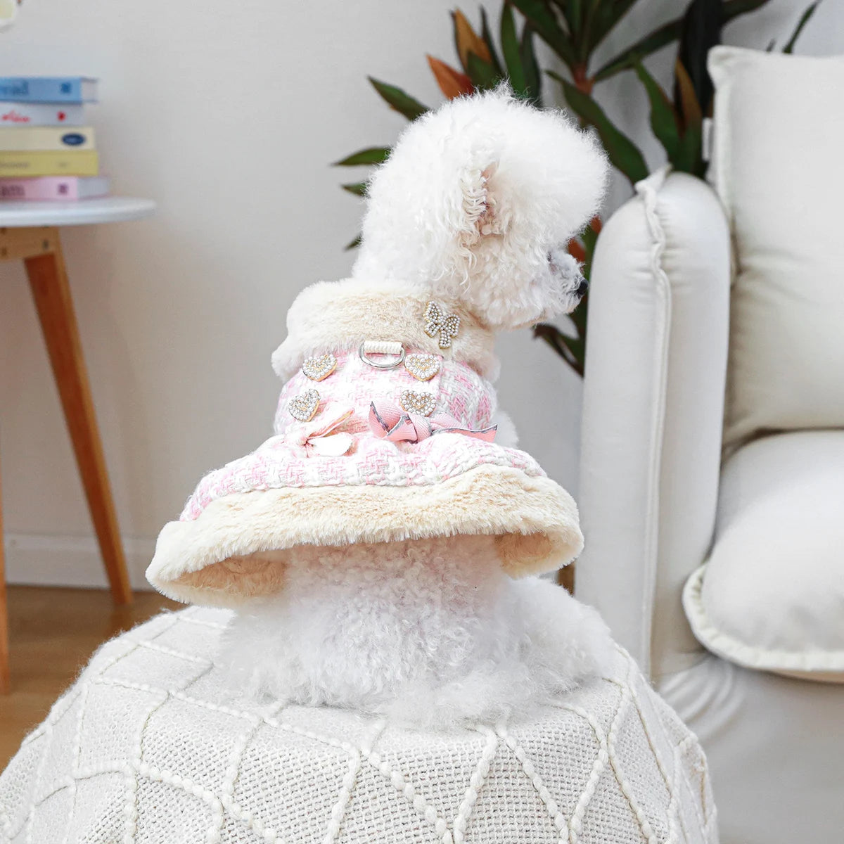 1PC Pet Clothing Dog Cat Autumn/Winter Thick Butterfly Pink Princess Dress Suitable for Small and Medium sized Dogs