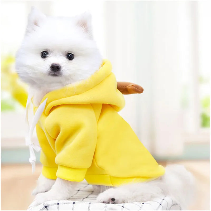 Cute Fruit Dog Clothes for Small Dogs Hoodies Warm Fleece Pet Clothing Puppy Cat Costume Coat for Puppy Small Medium Dogs Cats