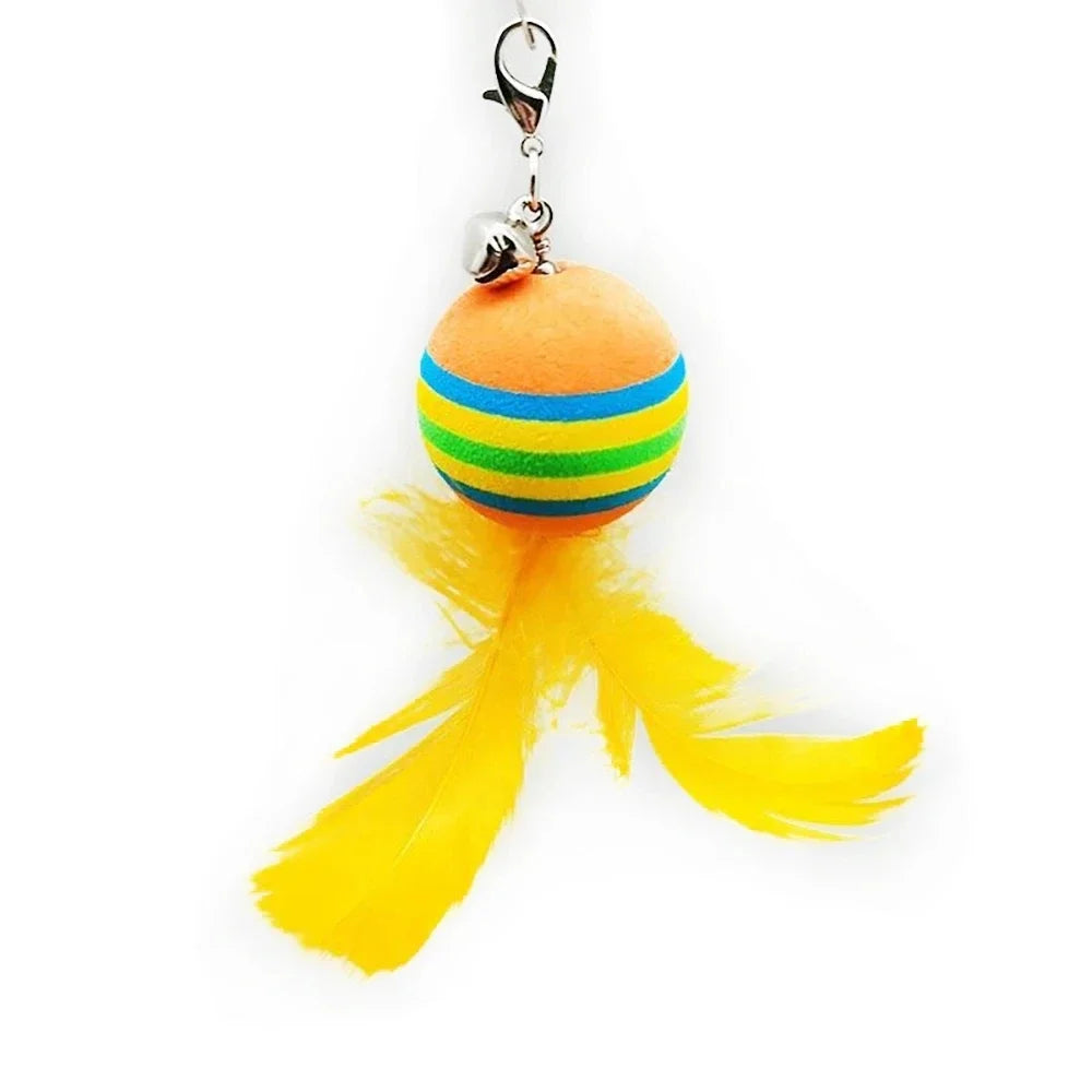 Interactive Cat Toy Funny Feather Bird with Bell Cat Stick Toy for Kitten Playing Teaser Wand Toy Cat Supplies