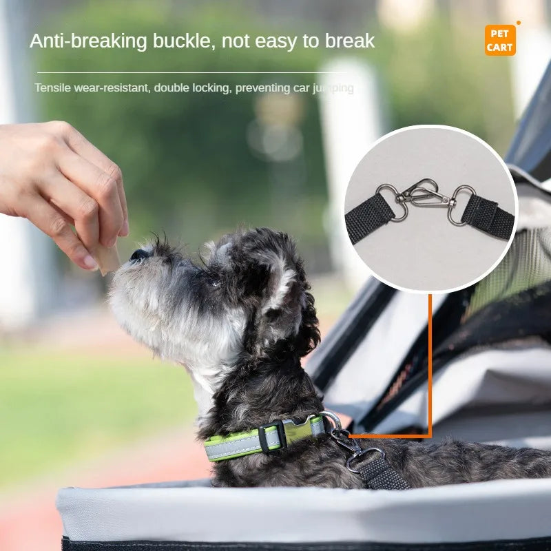 Pet Stroller Aluminum Tube Pull Rod Detachable and Detachable Lightweight Outing Puppy Stroller Suitable for Small Dogs and Cats