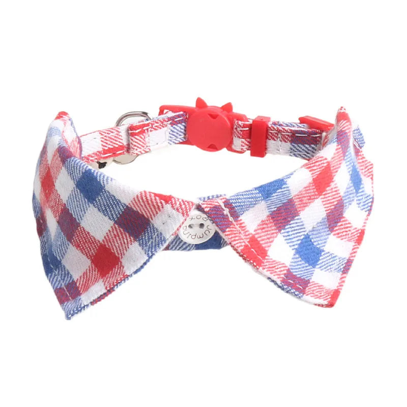 Bowtie for Cat Bow Tie Collar Plaid Adjustable Cat Tuxedo Collar for Small Dog Wedding Formal Tuxedo Suit Tux Outfits Birthday