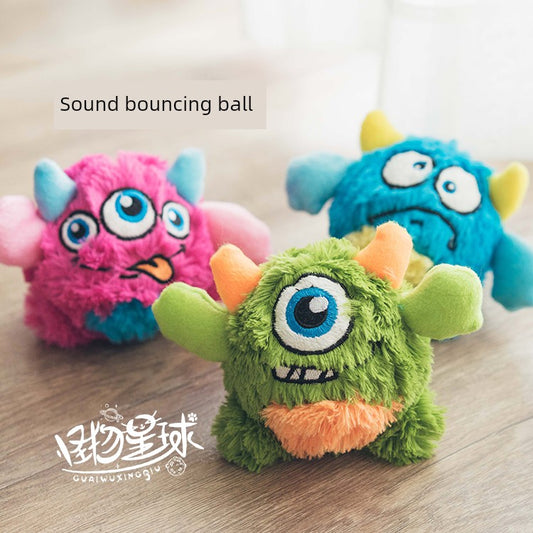 Little Monster Dog Voice Elastic Ball Pet Toy