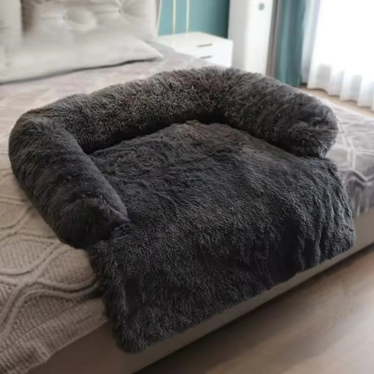 Plush Dog Bed Sofa for Large Pets Washable Keep Warm Cats Dogs Cushion Blanket Furniture Protector Pet Mattress kennel Cover