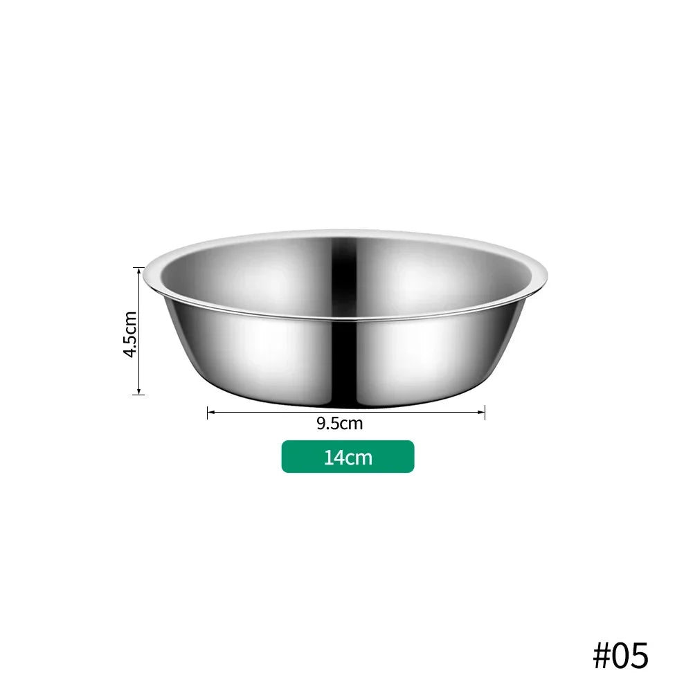 Stainless Steel Metal Dog Bowl for Small Medium Large Dogs Replacement Basic Dog Bowls Thickened Dog Water Feeder Bowls Pet Supp