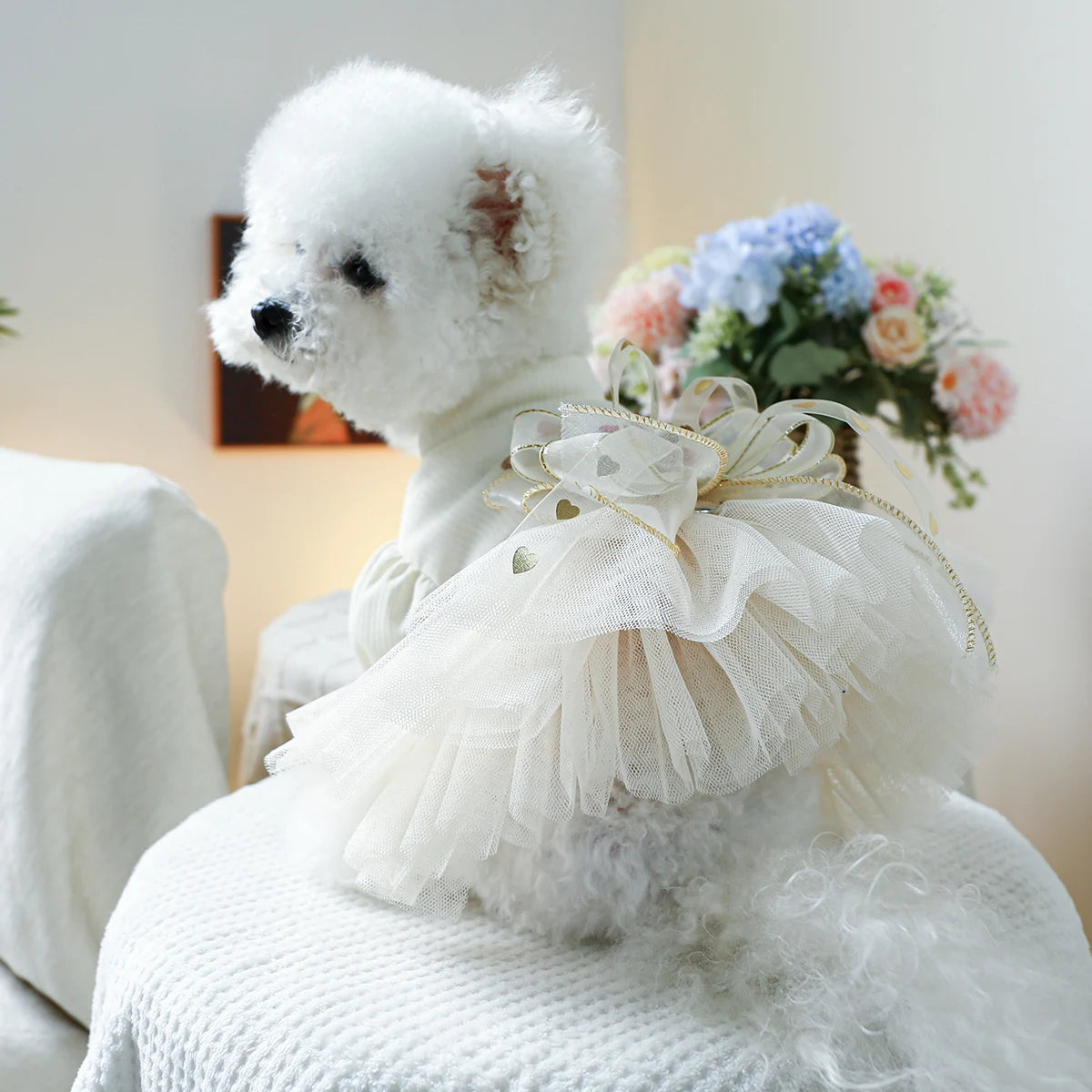 1PC Pet Clothing Spring and Autumn Wedding Bear Wedding Dress Princess Dress Suitable for Small and Medium sized Dogs