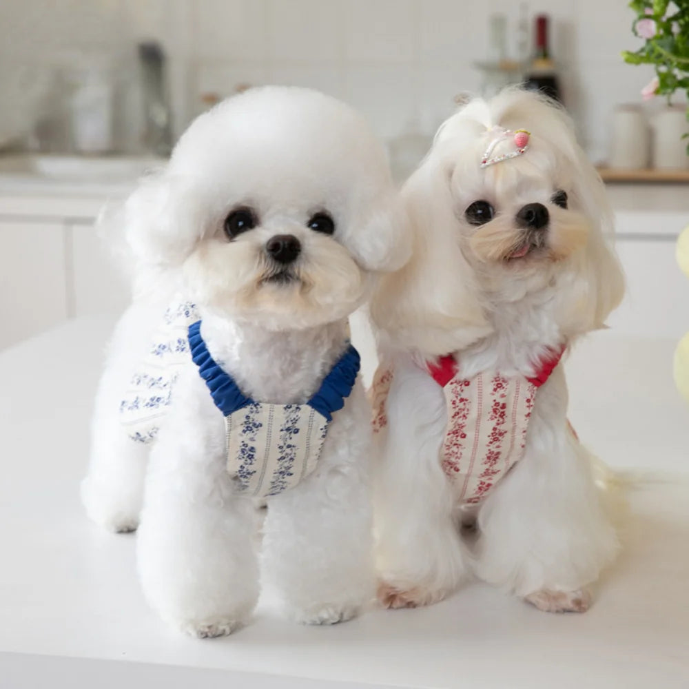 Pet Floral Suspender Dress Short Cute Pet Dress Cat Dog Teddy Dress INS Pet Clothing Puppy Clothes Dog Dresses for Small Dogs