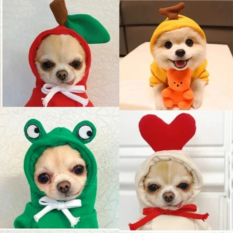 Cute Fruit Dog Clothes Reindeer Small Dogs Hoodies Warm Pet Clothing Puppy Cat Costume Coat Chihuahua Mouse Cheese Jacket Suit