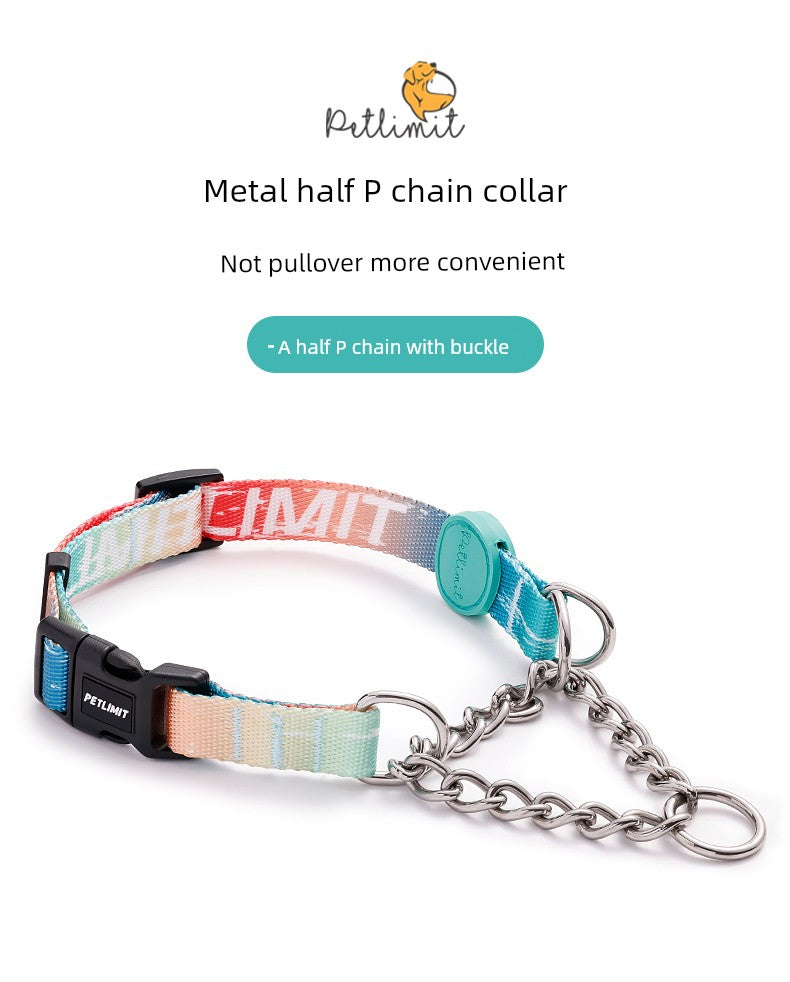 Half Chain Medium Large Dog Explosion-Proof Collar Dog