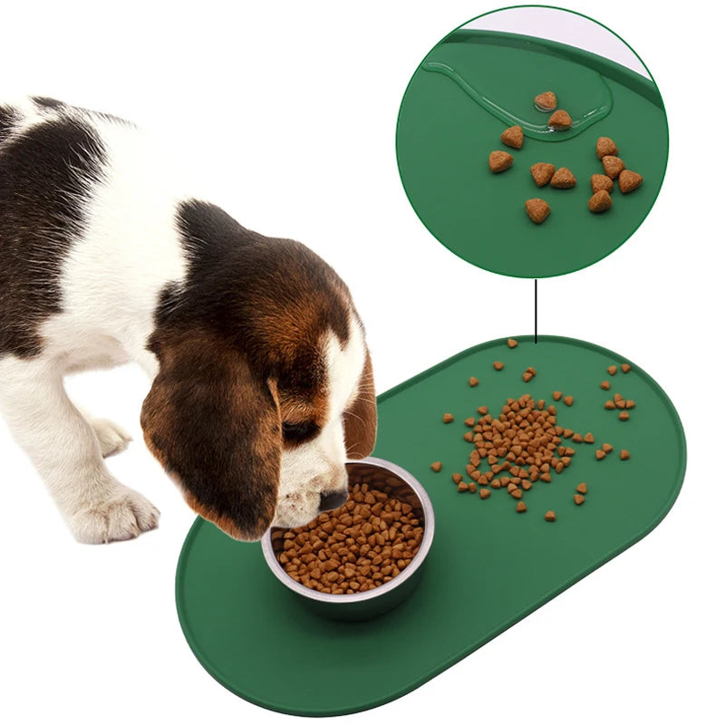 Silicone Pet Bowl Mat Placemat Waterproof Prevent Spills Dog Cat Food Feeding Pad Kitten feeding Pet Bowl tray Mats