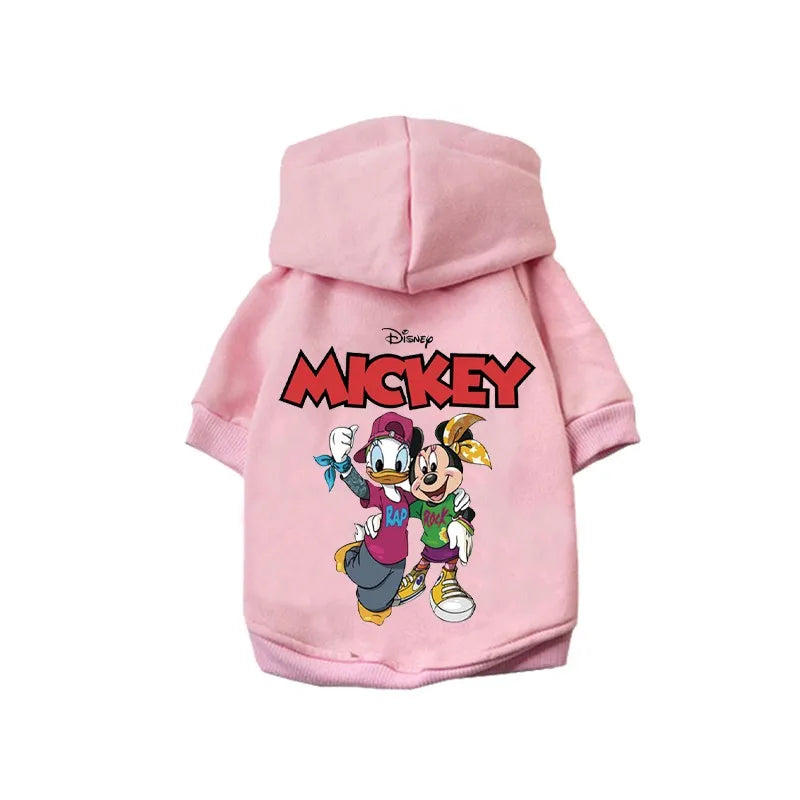 2024 New Disney Pet Dog Clothes Minnie Mouse Hoodie Companion Cozy Puppy Small Medium Dog Sweatshirt French Chihuahua Pug S-xxl