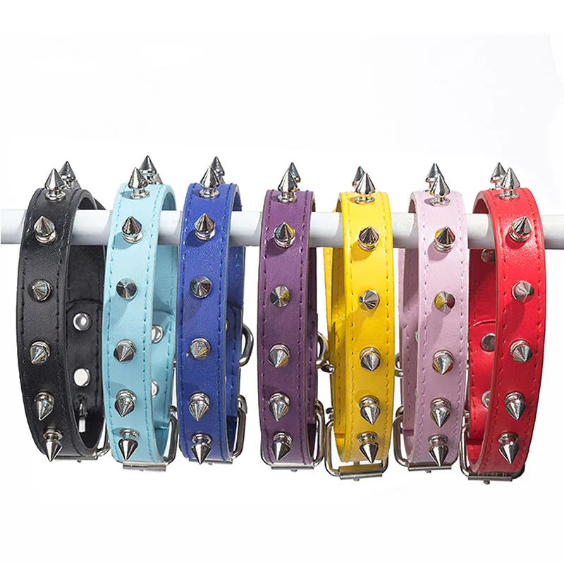 Leather Dog Cat Collar Spiked Studded Puppy Pet Necklace for Small Medium Large Dogs Cats Neck Strap Pet Products Accessories