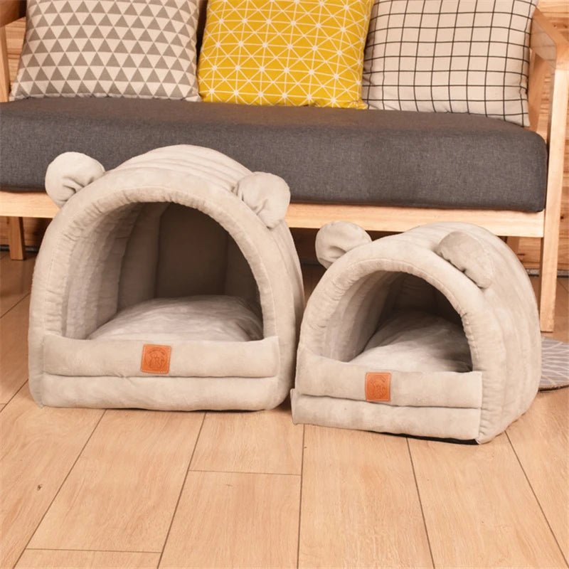 Super Soft Dog Round Cat Deep Sleep Comfort In Winter Warm Sleeping Tent Cozy Cave Mat Portable Indoor Cat Bed for Cats