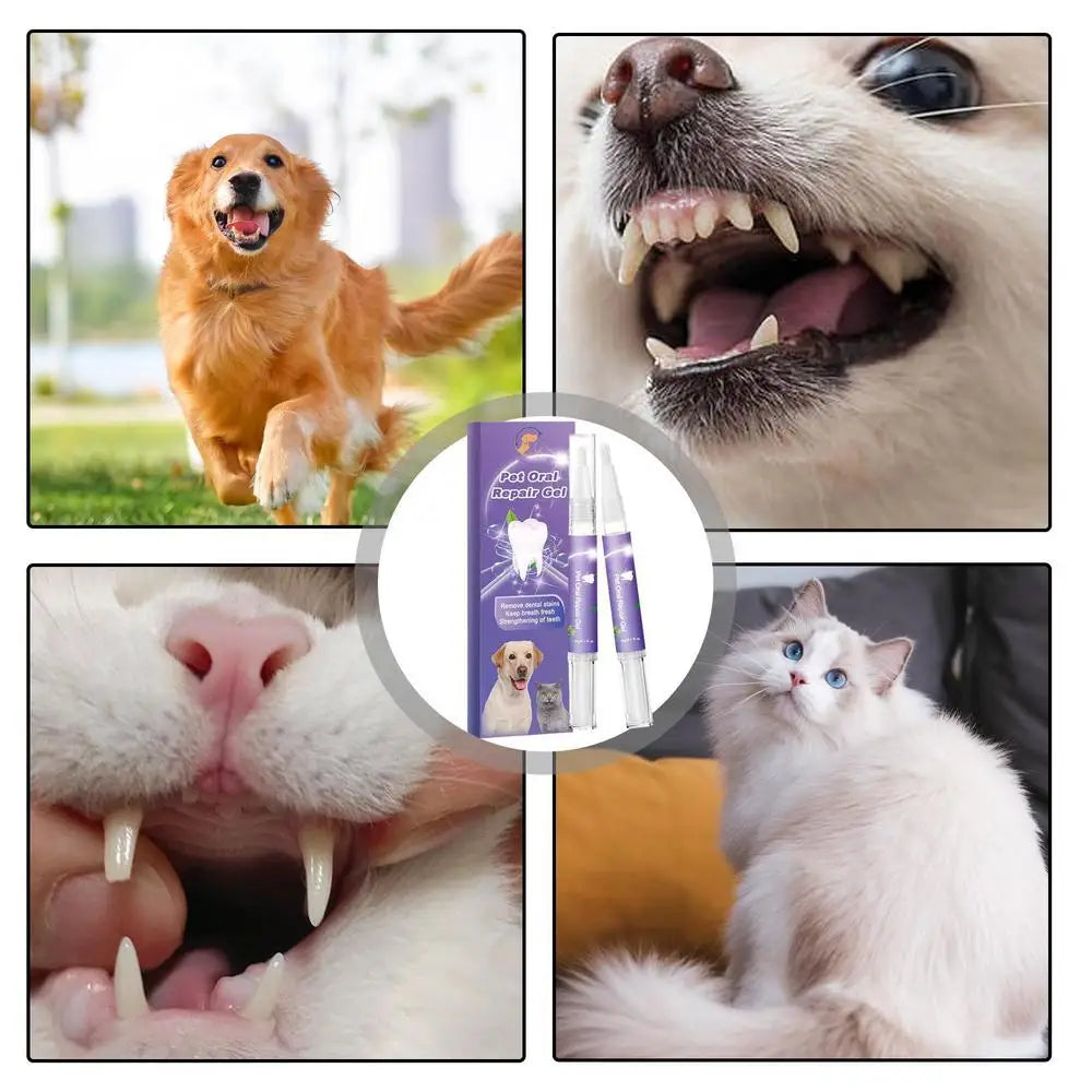 Pet Oral Repair Gel Tooth Repair Teeth Brushing Cleaner Natural Dog Toothpaste Gel For Kitten Dogs Cats Pets Breath Freshener