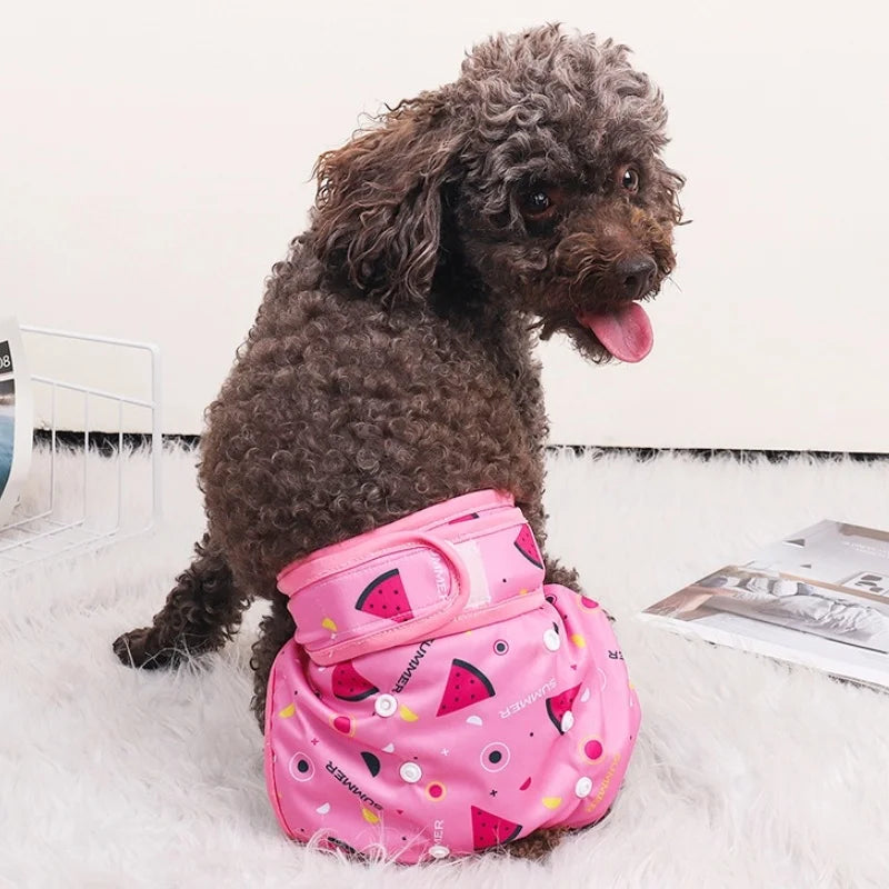 Washable Female Dog Diapers Reusable Dog Panties Menstruation Pet Physiological Safety Pants Adjustable Cat Diapers Pet Supplies