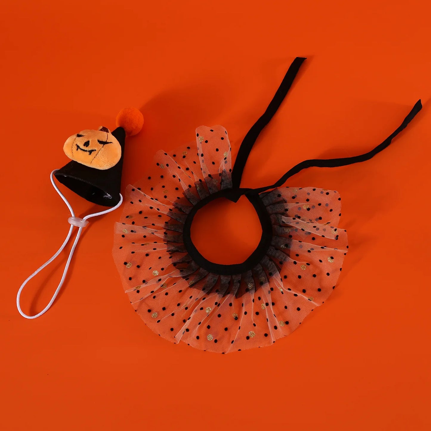 Conjunto de Halloween para mascotas, sombrero de murciélago, araña y calabaza, diadema con babero de encaje, bufanda triangular, accesorios para perros y gatos, lazos para cachorros y perros