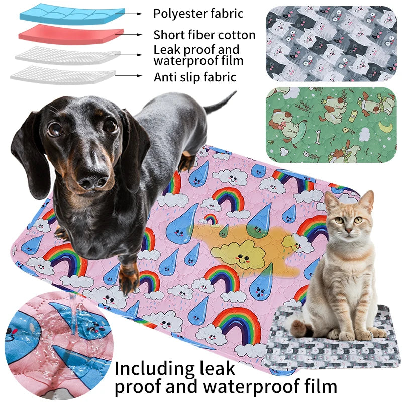 Manta para orinar para mascotas, reutilizable, muy absorbente, lavable, almohadilla de entrenamiento para cachorros, alfombrilla para orina para cama de perro, funda para asiento de coche para mascotas