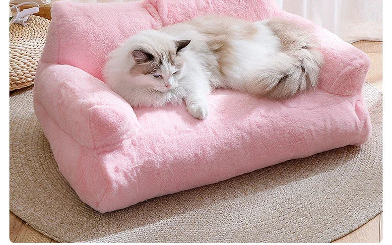 Winter Cat House Plush Dog Sofa Beds Washable Warm Pet Dog Nest Cat Beds Thicken Comfortable Cat Cushion Dog Sleep Cat Furniture