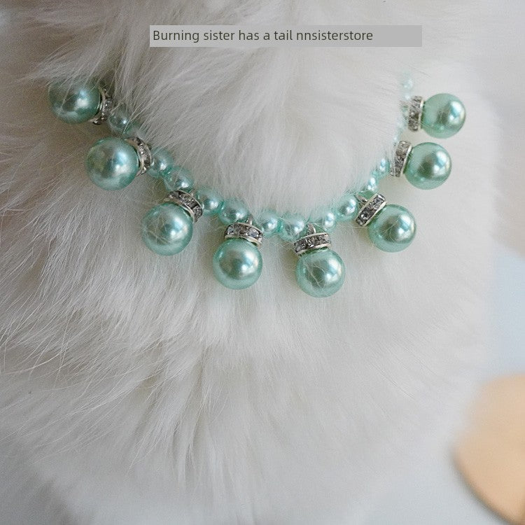 Pearl Necklace French Retro Pet Dog Cat