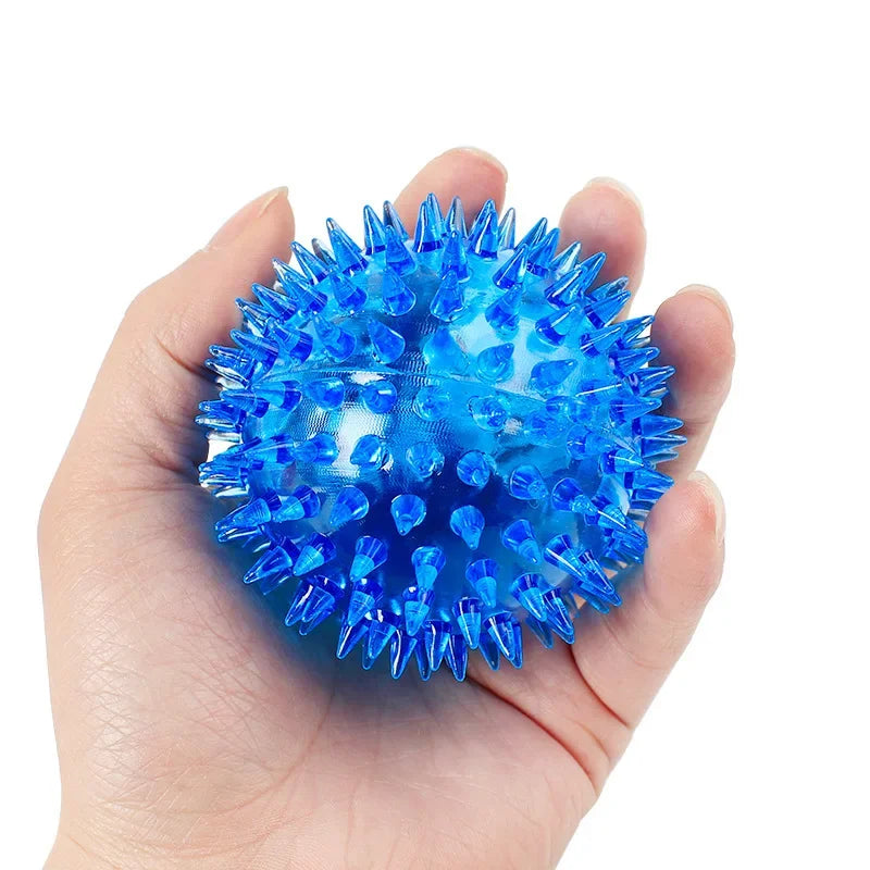 Dog Toy Pet Luminous Toy Ball Squeaky Bite Resistant Elastic Hedgehog Ball Dog Toys for Small Large Dogs Spiky Ball