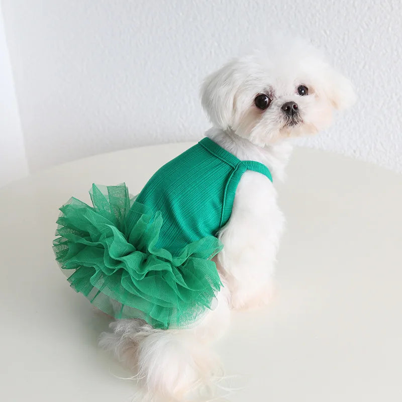 Cute Princess Dress for Pets, Cotton Clothes, Comfortable and Soft Dresses for Lovely Dogs, Sizes XS-XL, Summer