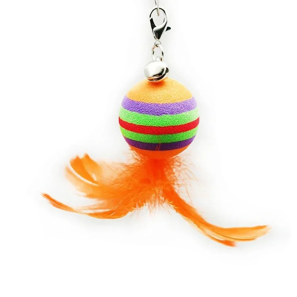 Interactive Cat Toy Funny Feather Bird with Bell Cat Stick Toy for Kitten Playing Teaser Wand Toy Cat Supplies