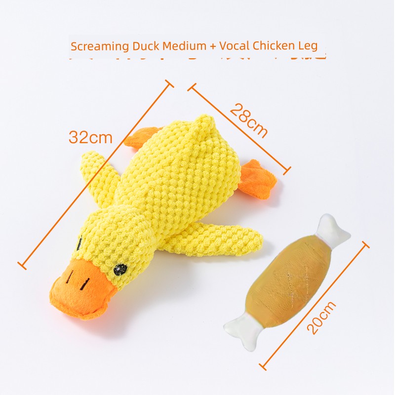 Relieving Boredom to Sleep with Yellow Duck Self-Hi Dog