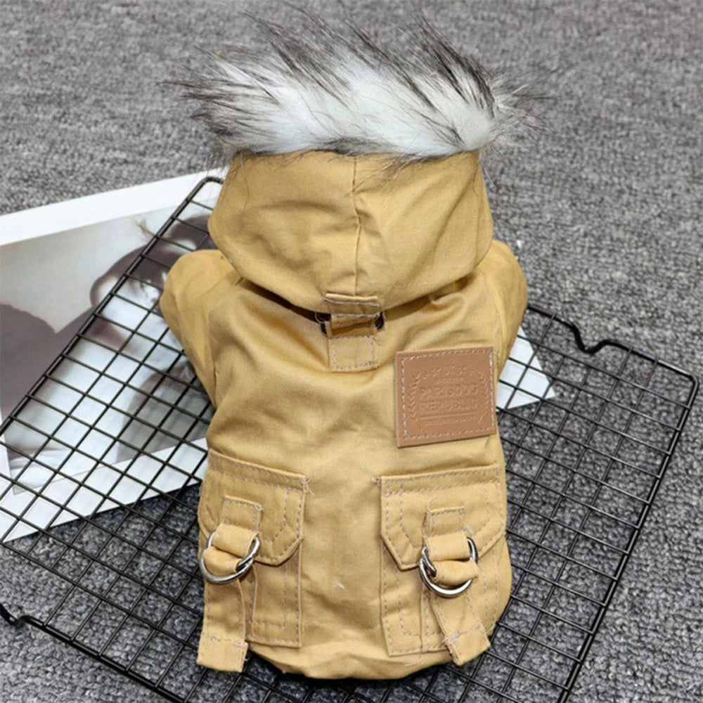 Dog Pet Winter Thickened Hiking Coat With Hooded Coat Soft And Comfortable Dog Coat Jacket Outdoor Sports Pet Clothing