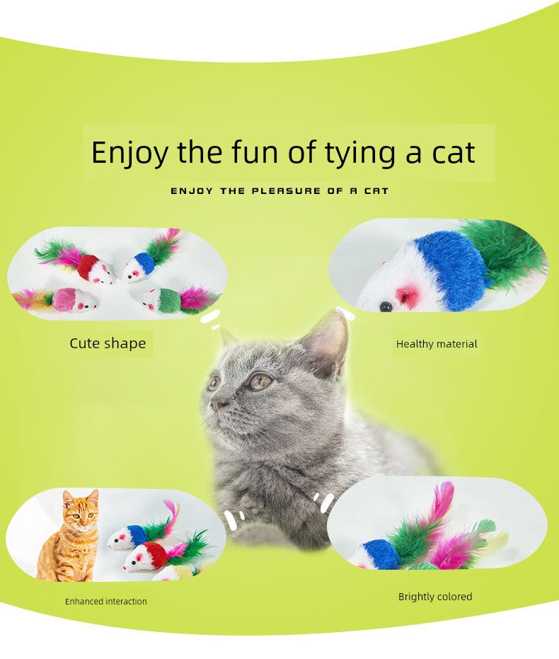 Artificial Color Feather Little Mouse Hot Cat Toy