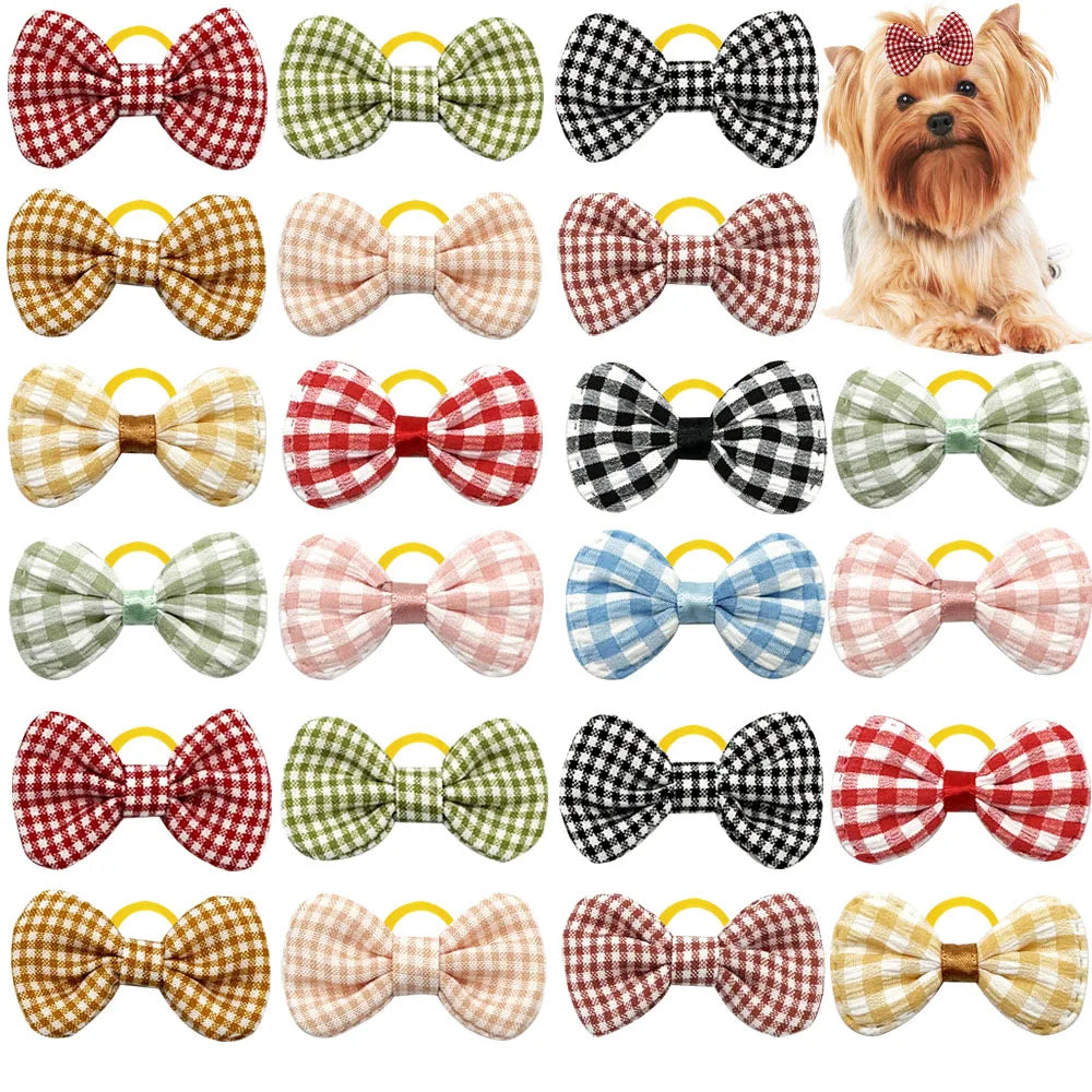 50/100 piezas de lazos para el pelo para perros, lazos para el cuidado de mascotas, accesorios para el cabello para perros pequeños, suministros para perros, bandas elásticas