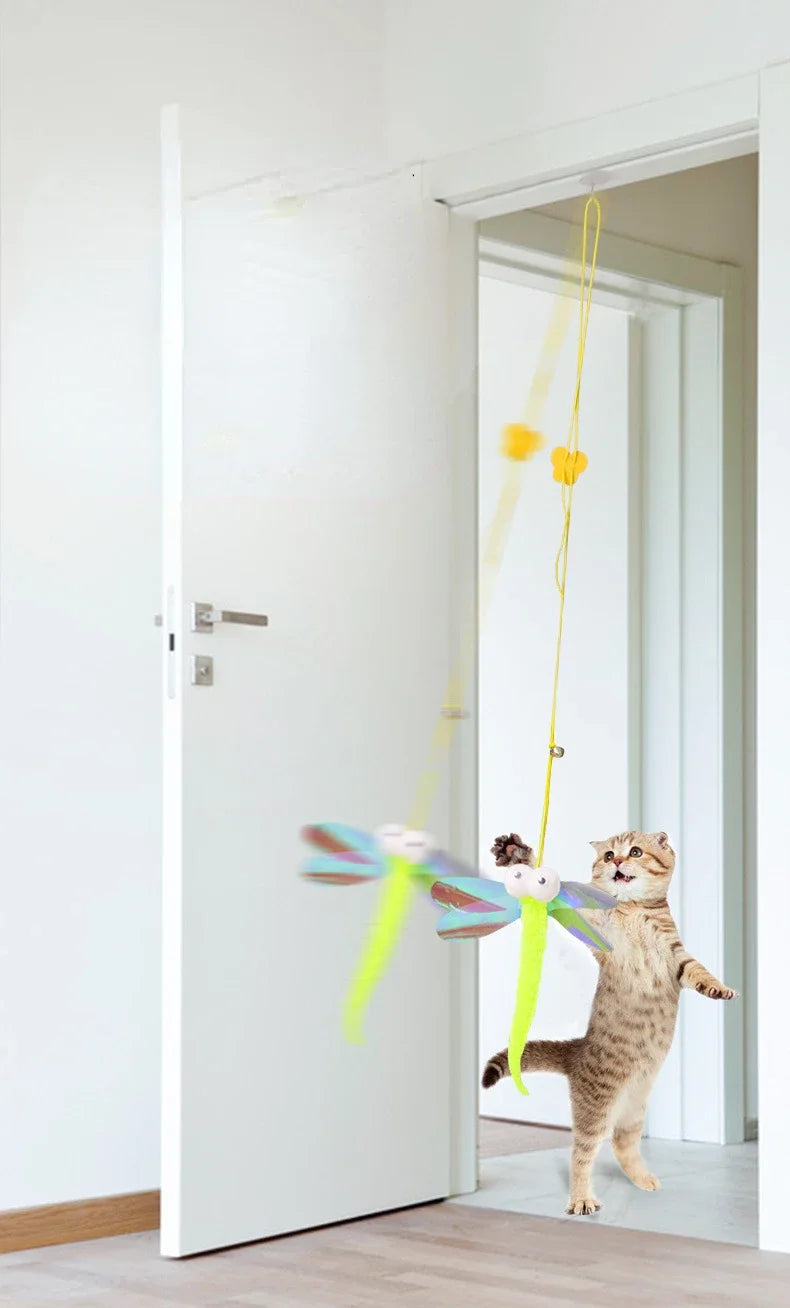 Jouet interactif pour chat à suspendre, jouet de simulation pour chat, jouet interactif amusant pour chaton jouant à la baguette, jouet pour chat