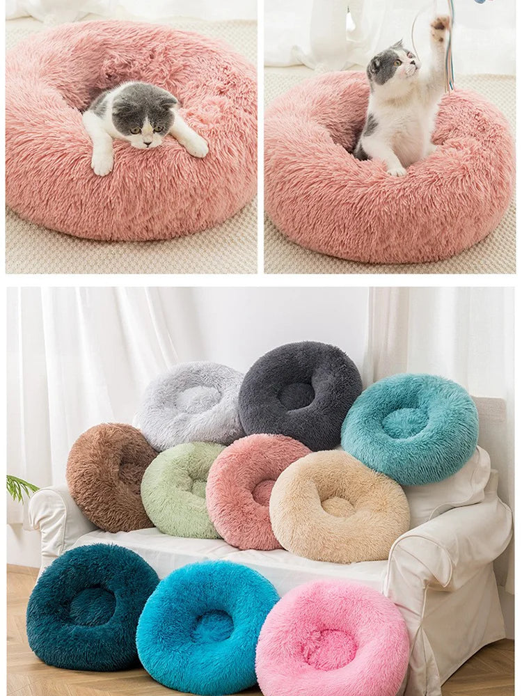 Pet Dog Bed Comfortable Donut Cuddler Round Dog Kennel Ultra Soft Washable Dog and Cat Cushion Bed Winter Warm Sofa Hot Sell