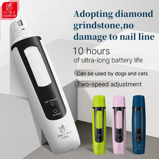 Fenice Pet Professional Electric Nail Grinder Suitable for Puppies, Cats, Large dogs, Home Beauticians use,Free Grinding Wheel