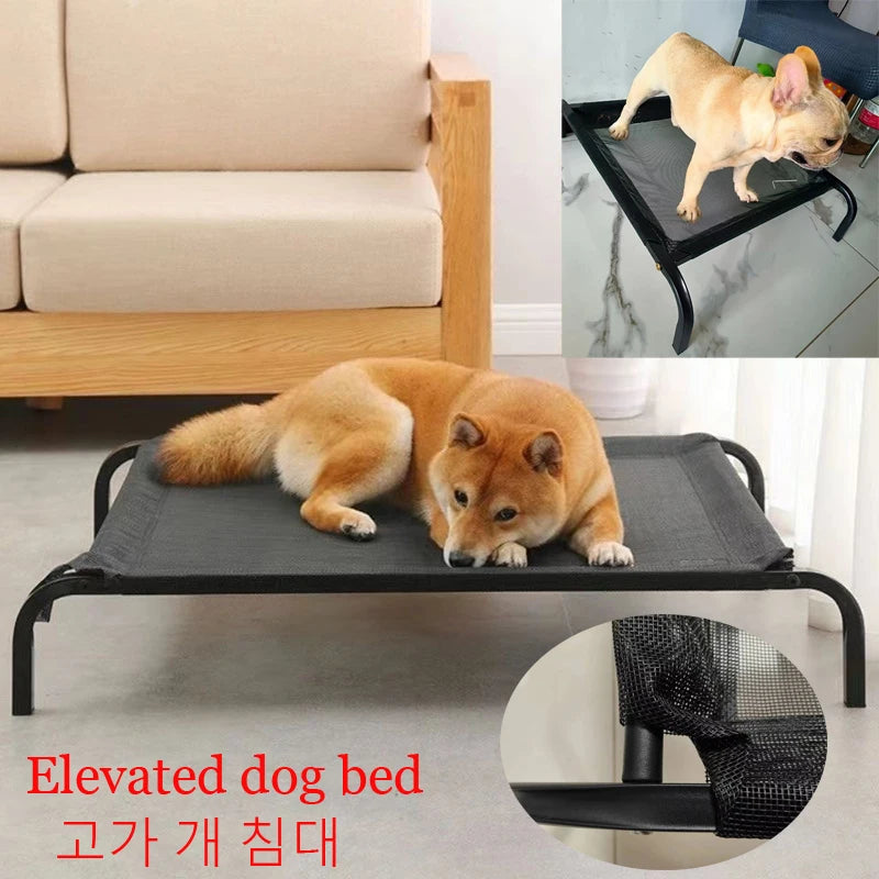 Cama elevada para perros, camas plegables para acampar para mascotas, casa para gatos, portátil, extraíble, lavable, perrera para perros para las cuatro estaciones, accesorios para cachorros