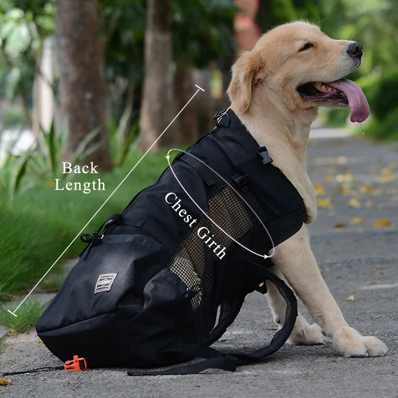 Sac de transport respirant pour chiens de grande taille Golden Retriever Bulldog Sac à dos réglable pour gros chiens Sacs de voyage pour animaux de compagnie Produits pour animaux de compagnie