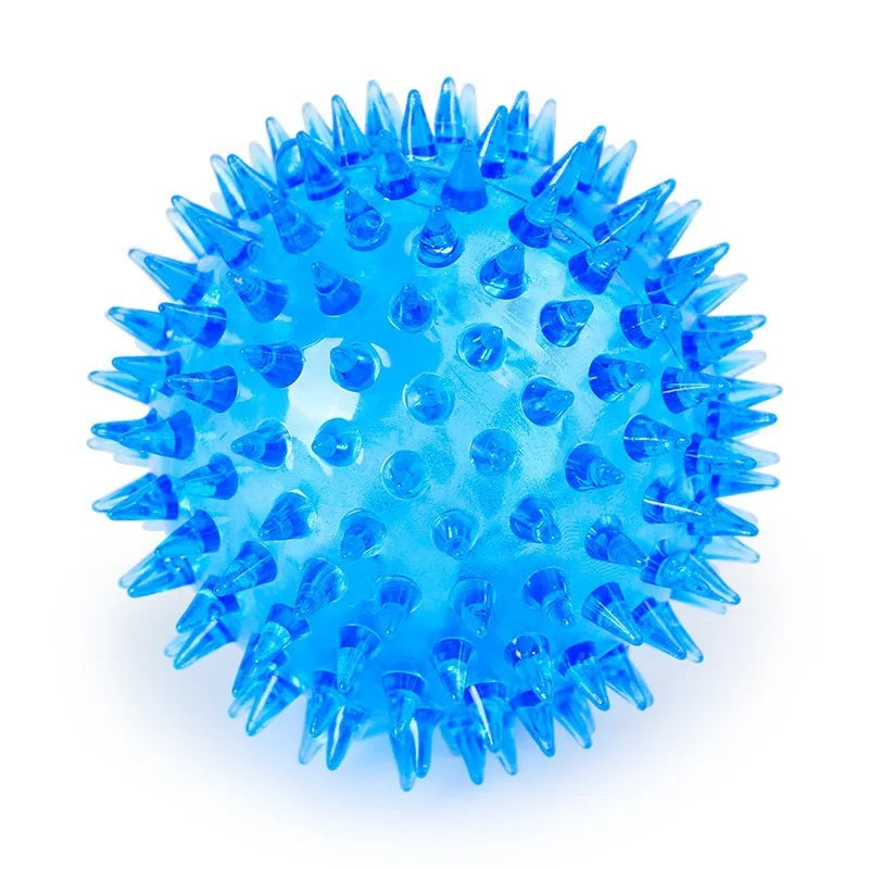 Dog Toy Pet Luminous Toy Ball Squeaky Bite Resistant Elastic Hedgehog Ball Dog Toys for Small Large Dogs Spiky Ball