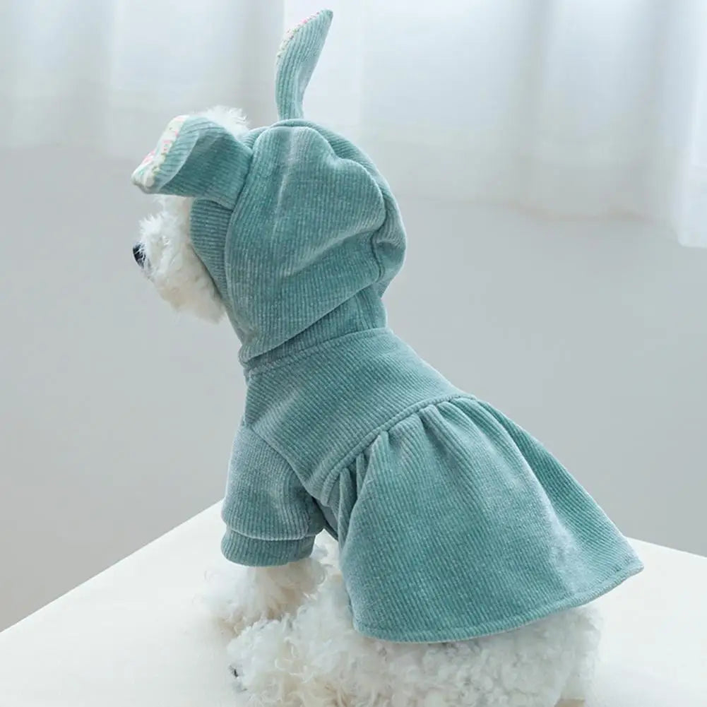 Stylish Pet Dress Adorable Dog Dress Anti Deformation Keep Warm Solid Color Windproof Puppy Dress