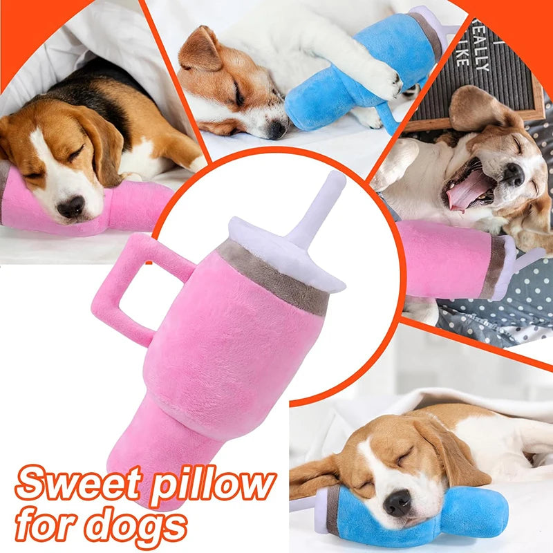 Pet Plush Toy Dog Sound Water Bottle Shape Toy Interactive Dog Teeth Clean Chew Toy Pet Supplies for Small Meduim Large Dog