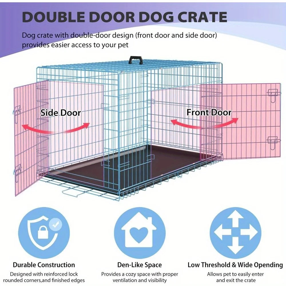 Folding wire kennel for large dog crate