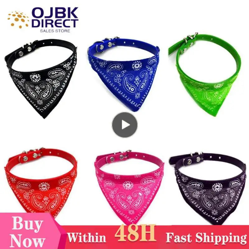 1PCS 30-58cm Adjustable Pet Puppy Neckerchief Dog Cat Neck Bandana Collar Scarf Necklaces Cats Dogs Collars Harness Leash