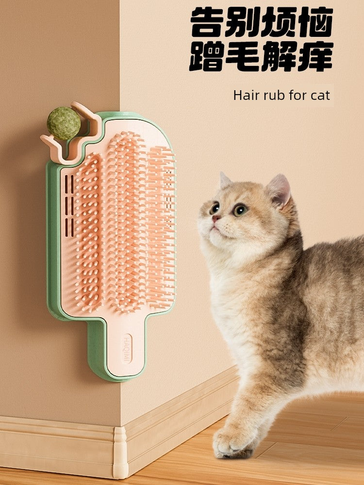 Cat Toy Wall-Sticking Cat Teaser Corner Table Leg Itching Device Feather Self-Service Cat Scratching Kitten Scratching Handy Gadget