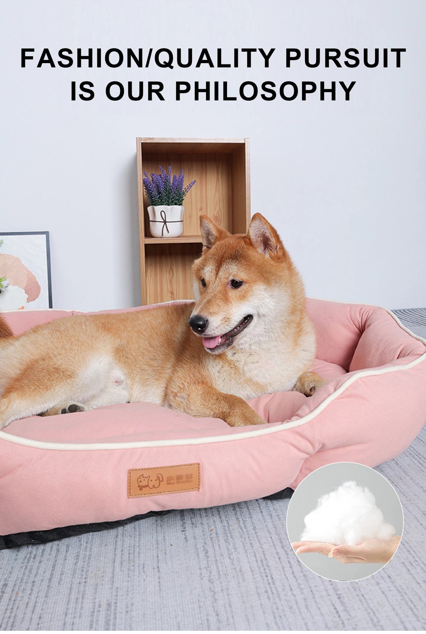 Imitation Suede Velvet Dog Bed Fluffy Soft High Rebound Breathable Dogs Mat Beds Bite-resistant Anti-slip Pet Dog Accessories