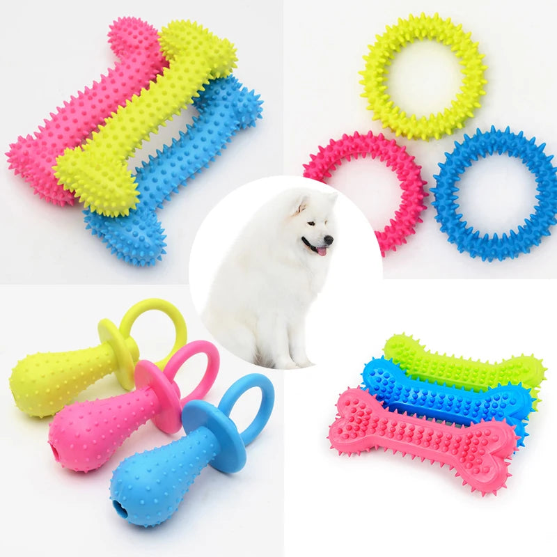 Jouets pour animaux de compagnie pour petits chiens en caoutchouc résistant aux morsures, jouets pour chiens, nettoyage des dents, jouets d'entraînement à la mastication, fournitures pour animaux de compagnie, chiots et chiens